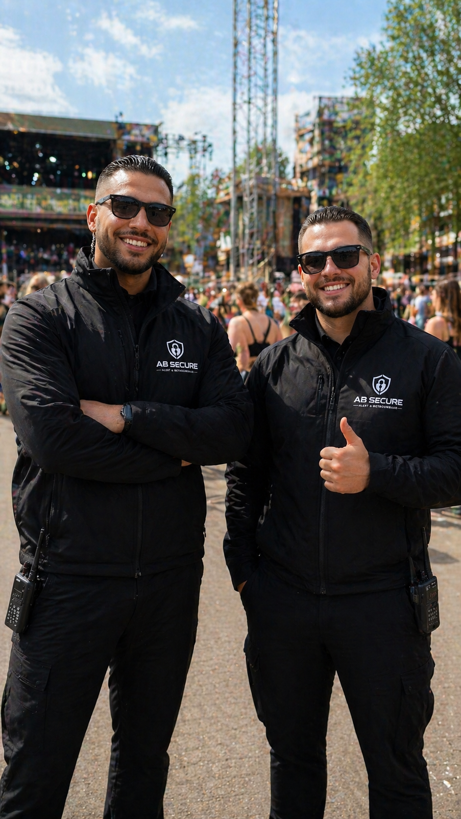 AB Secure beveiligers in actie op een evenement in Amsterdam